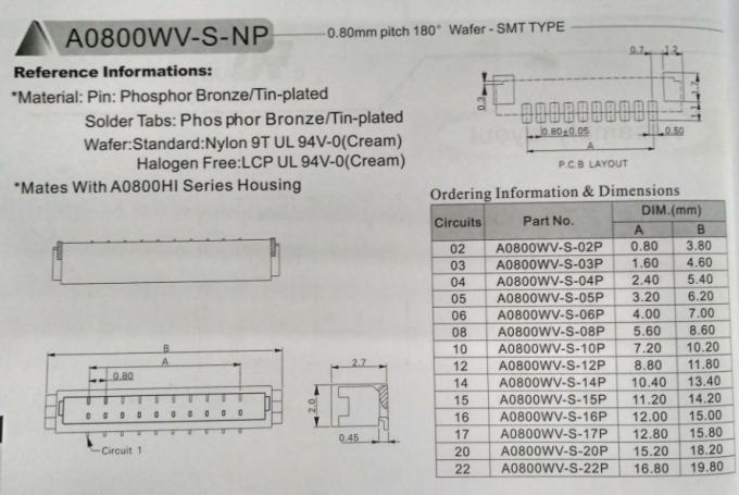 0.8mm pitch Insulation Displacement Connector SUR connector for AWG32#